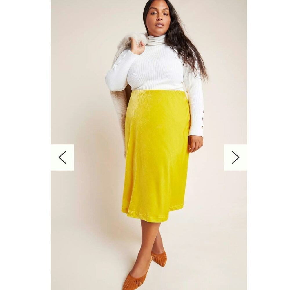 Maeve by Anthropologie Kelly Velvet Midi Skirt Size: 2x